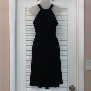 Nine West | keyhole high neck black cocktail dress